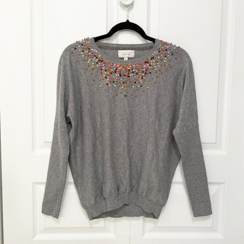 Women Anthropologie Angel Of The North Confetti Pom Pom Sweater Size XS